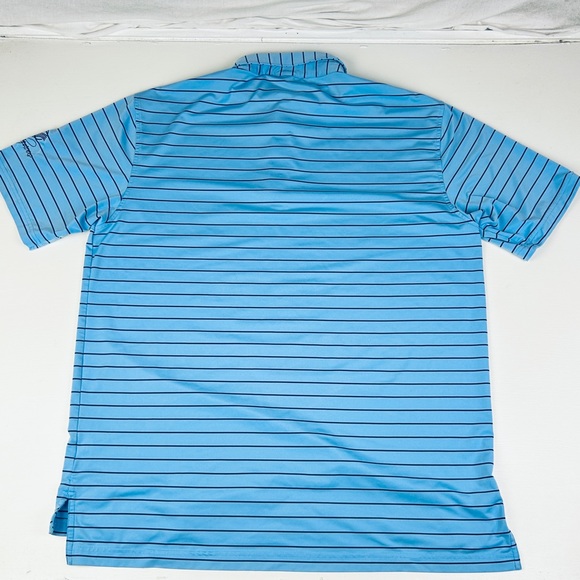 Peter Millar Summer Comfort Mens Golf Polo Sz XL Blue Striped Rendezvous Course - Picture 2 of 7